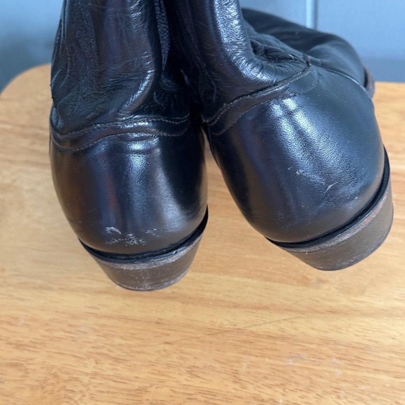 Tony Lama 1970 Men\'s Black Leather Cowboy Western Boots Pointed Toe Size 8-8.5 M main image 5